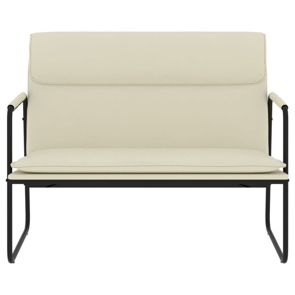 vidaXL Lavička krémová 100x64x80 cm umelá koža