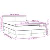 vidaXL Posteľn&yacute; r&aacute;m boxspring s matracom a LED tmavosiv&yacute; 140x220 cm zamat