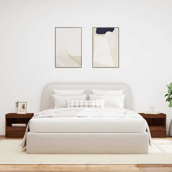 vidaXL Nočn&eacute; stol&iacute;ky s LED svetlami 2 ks hned&yacute; dub 50x40x45 cm