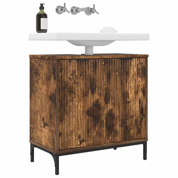 vidaXL K&uacute;peľňov&aacute; skrinka pod um&yacute;vadlo Dymov&aacute; dub 60,5 x 33,5 x 61 cm