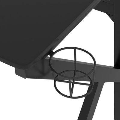 vidaXL Herný stôl s nohami v tvare K čierny 90x60x75 cm