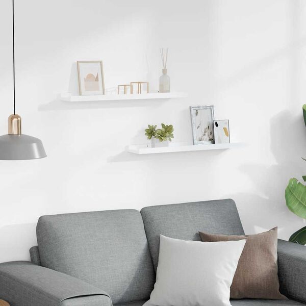 vidaXL Poličky na zar&aacute;movan&eacute; obr&aacute;zky 2 ks biele 60x9x3 cm MDF