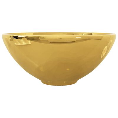 vidaXL Umývadlo 32,5x14 cm keramické zlaté