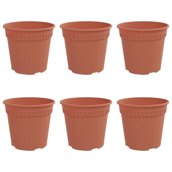 vidaXL Kulat&yacute; kvetin&aacute;č 6 pcs Tehlovo červen&aacute; &Oslash; 19 x 16 cm Plast
