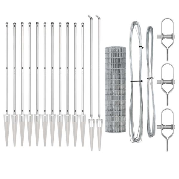 vidaXL Plot s podperou Strieborn&aacute; 1,2 x 25 m Oceľ