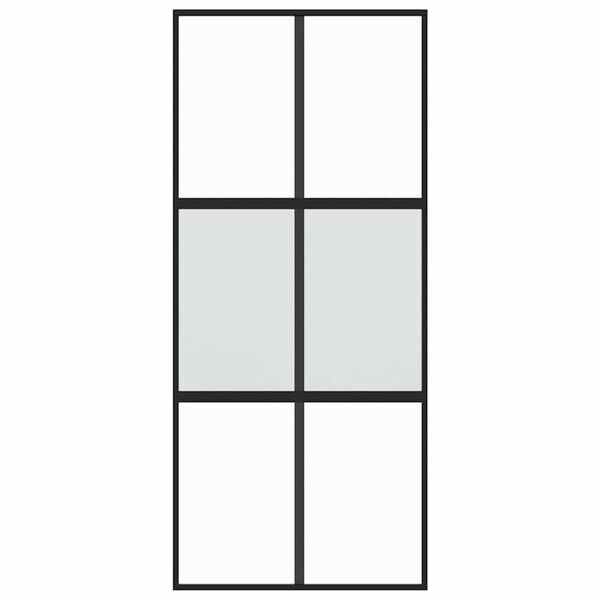 vidaXL Posuvné dvere čierne 90x205 cm tvrdené sklo a hliník