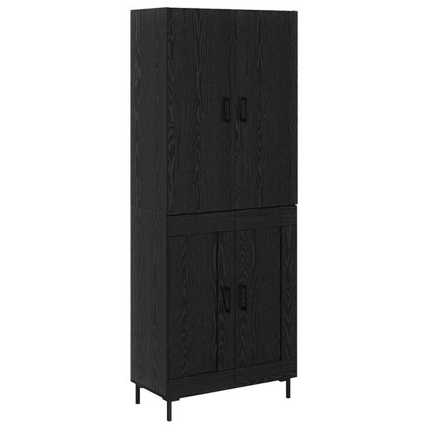 vidaXL Highboard Čierny dub 69,5 x 34 x 180 cm Kompozitn&eacute; drevo