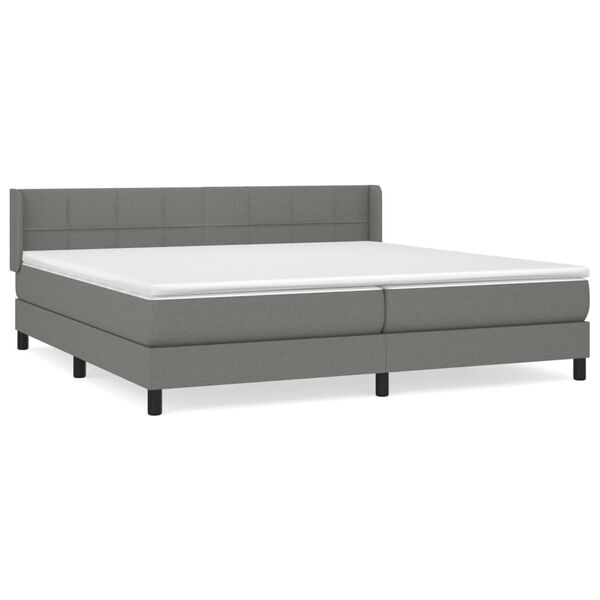vidaXL Boxspring posteľ s matracom tmavosiv&aacute; 200x200 cm l&aacute;tka