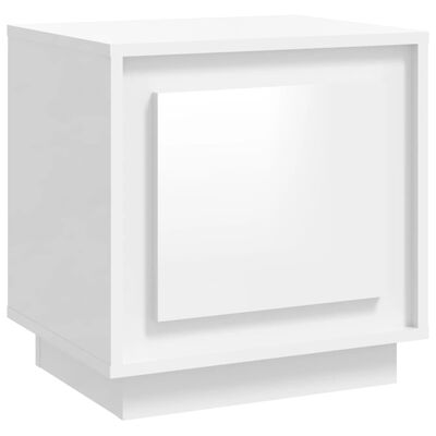 vidaXL Nočný stolík lesklý biely 44x35x45 cm spracované drevo