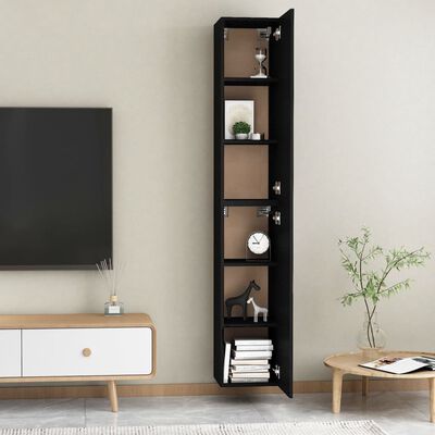 vidaXL TV skrinky 2 ks, čierne 30,5x30x90 cm, kompozitné drevo
