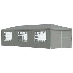 vidaXL P&aacute;rty stan 900 x 300 x 255 cm Svetlosiv&aacute; PE a oceľ