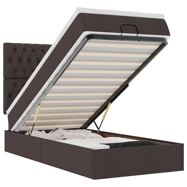 vidaXL Osmansk&yacute; r&aacute;m postele s matracom tmavohned&aacute; 90x190 cm l&aacute;tka