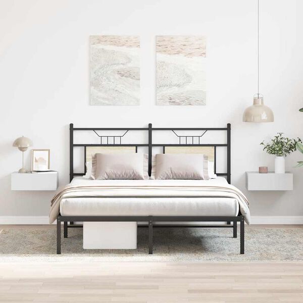 vidaXL Nástenné nočné stolíky 2 ks, lesklé biele 40x30x15 cm