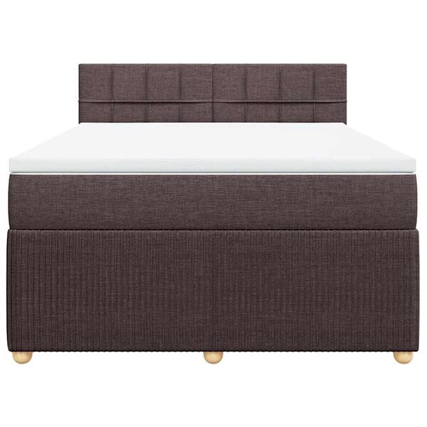 vidaXL Boxspring posteľ s matracom tmavohned&aacute; 140x190 cm l&aacute;tka