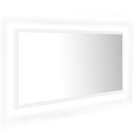 vidaXL Kúpeľňové zrkadlo s LED, biele 90x8,5x37 cm, akryl