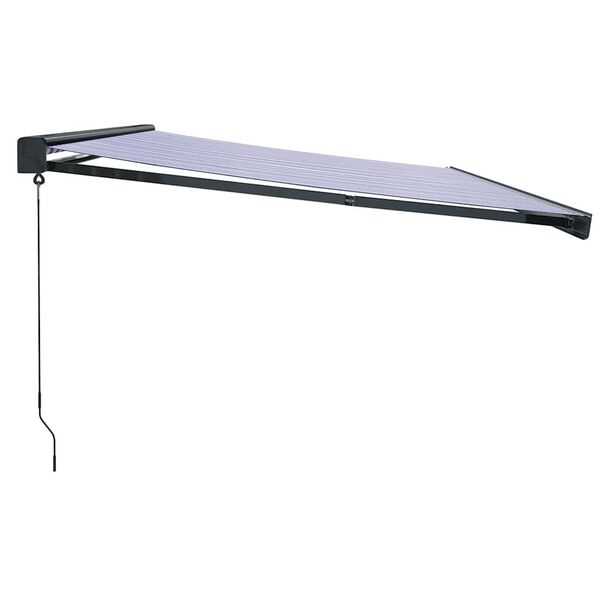 VidaXL Zaťahovacia markíza modrá a biela 4,5x3 m látka a hliník