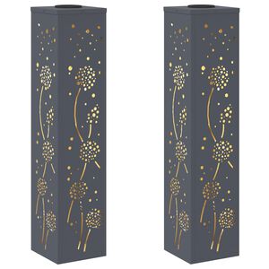 vidaXL Sol&aacute;rne LED svetlo na chodn&iacute;k 2 ks Tepl&aacute; biela 18 x 18 x 80 cm
