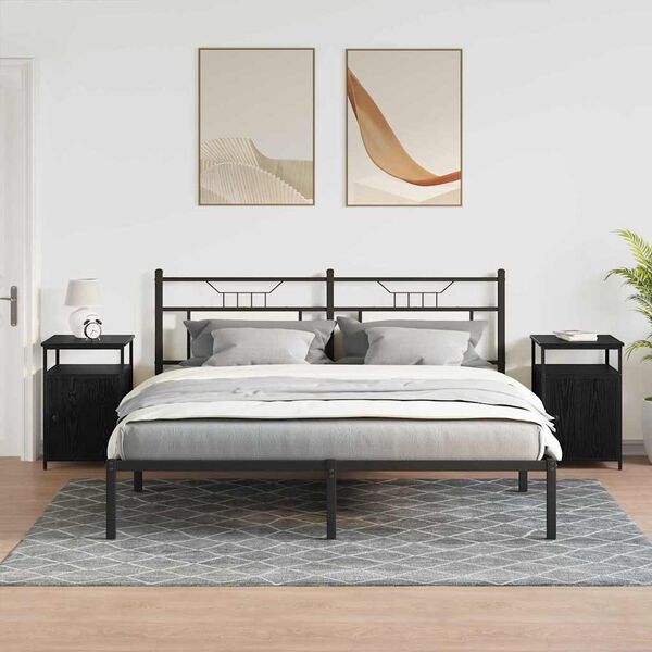 vidaXL Nočn&yacute; stol&iacute;k Čierny dub Kompozitn&eacute; drevo