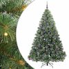 vidaXL Umel&yacute; vianočn&yacute; stromček s 300 LED-i Zelen&aacute; 210 cm PE a PVC