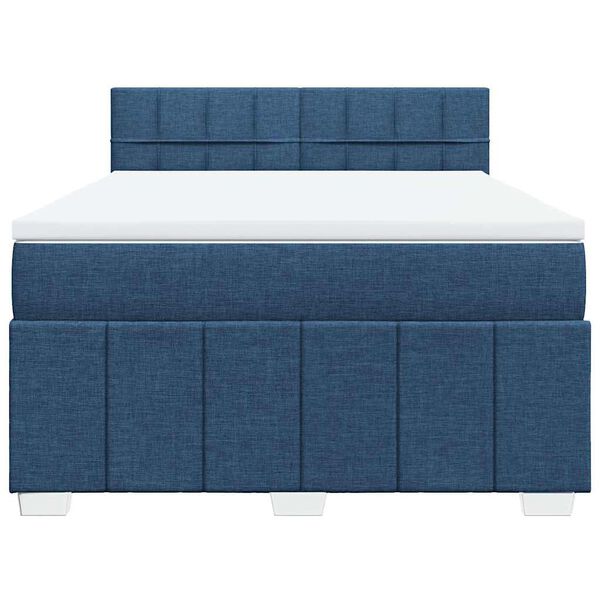 vidaXL Posteľn&yacute; r&aacute;m boxspring s matracom modr&yacute; 140x200 cm l&aacute;tka