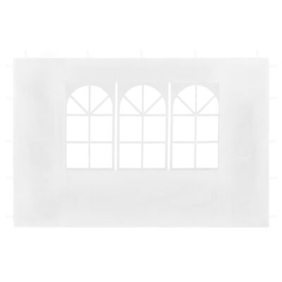 vidaXL Bočné steny na párty stan 2 ks, s okienkom, biele