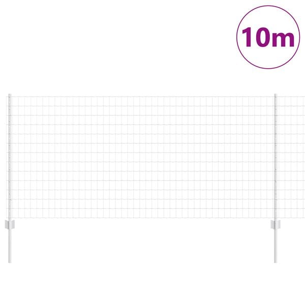 vidaXL Plot s podperou Strieborn&aacute; 1 x 10 m Oceľ