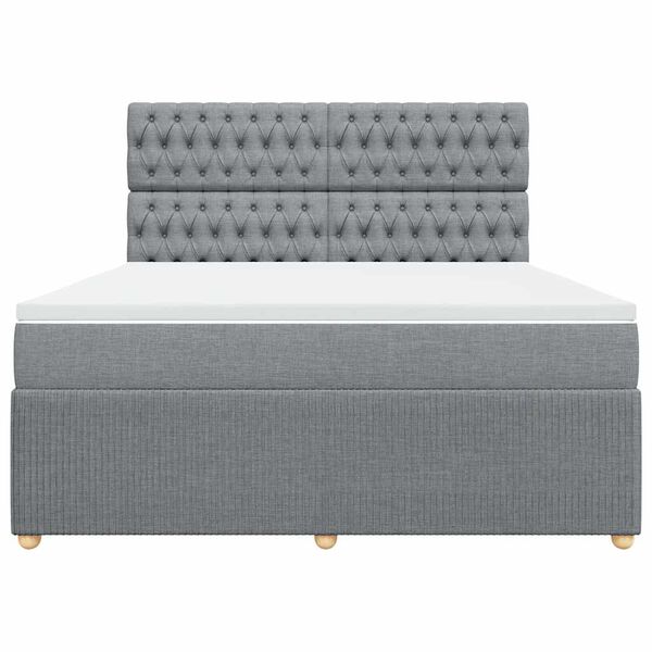 vidaXL Boxspring posteľ s matracom bledosiv&aacute; 180x200 cm l&aacute;tka