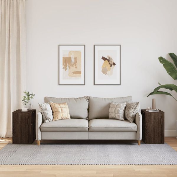 vidaXL Príručné stolíky 2 ks hnedý dub 50x30x50 cm kompozitné drevo