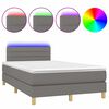 vidaXL Posteľ boxsping s matracom a LED tmavosiv&aacute; 120x200 cm l&aacute;tka