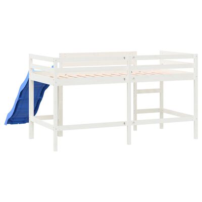 vidaXL Detská vyvýšená posteľ šmýkačka biela 80x200cm masívna borovica