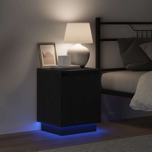 vidaXL Nočn&yacute; stol&iacute;k Čierny dub 39 x 34,5 x 50 cm Kompozitn&eacute; drevo