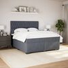 vidaXL Posteľný rám boxspring s matracom tmavosivý 200x200 cm zamat