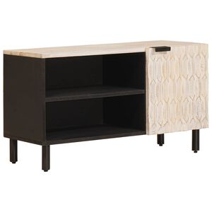vidaXL TV skrinka s dverami Biele um&yacute;vanie dokončenie 80 x 33 x 46 cm