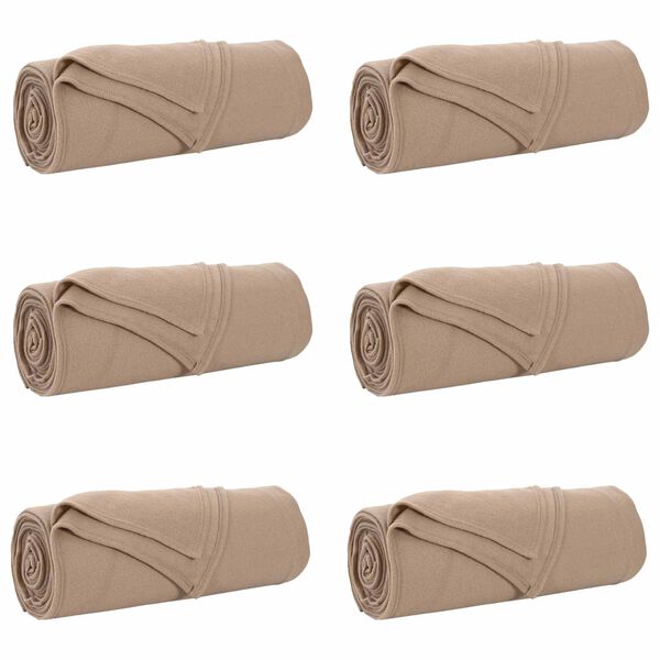 vidaXL Prikr&yacute;vky na hodenie 6 pcs ťavov&aacute; 350 x 270 cm Fl&iacute;s