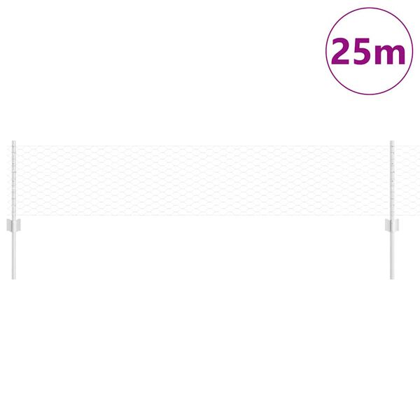 vidaXL Plot s podperou Strieborn&aacute; 0,4 x 25 m Oceľ