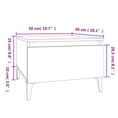 vidaXL Bočný stolík betónovosivý 50x46x35 cm spracované drevo