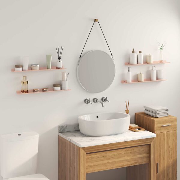 vidaXL Z&aacute;vesn&aacute; polica N&aacute;stenn&yacute; 4 pcs Ružov&aacute; 60 x 8,5 x 2,5 cm Oceľ