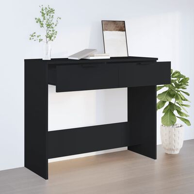 vidaXL Konzolový stolík čierny 90x36x75 cm kompozitné drevo