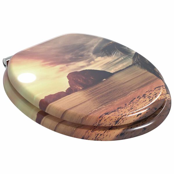 vidaXL WC sedadlo 2 pcs Oranžov&aacute; 44 x 38 cm MDF doska