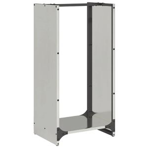 vidaXL Reg&aacute;l na krbov&eacute; drevo 40x30x80 cm, nehrdzavej&uacute;ca oceľ