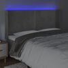 vidaXL Čelo postele s LED bledosiv&eacute; 163x16x118/128 cm zamat