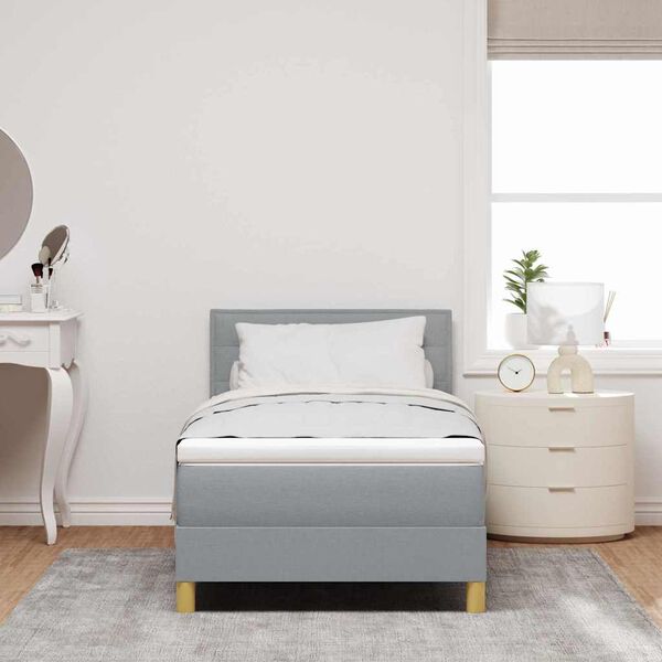 vidaXL Posteľ boxspring s matracom Svetlosivá 80 x 200 cm látka