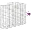 vidaXL Obl&uacute;kov&eacute; gabi&oacute;nov&eacute; ko&scaron;e 11 ks 200x50x160/180 pozinkovan&eacute; železo