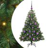 vidaXL Umel&yacute; vianočn&yacute; stromček s 150 LED-i Zelen&aacute; 120 cm PE a PVC
