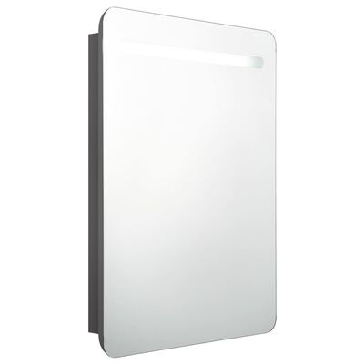 vidaXL LED kúpeľňová zrkadlová skrinka sivá 60x11x80 cm
