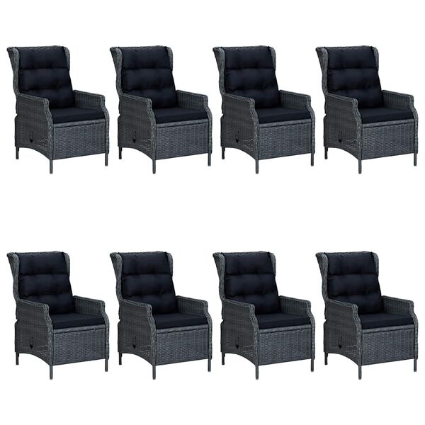 vidaXL 9-dielna z&aacute;hradn&aacute; jed&aacute;lensk&aacute; s&uacute;prava tmavosiv&aacute;