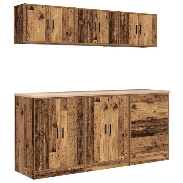 VidaXL Gar&aacute;žov&eacute; skrine 6 ks star&eacute; drevo kompozitn&eacute; drevo