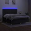 vidaXL Posteľ boxsping s matracom a LED čierna 160x200 cm l&aacute;tka