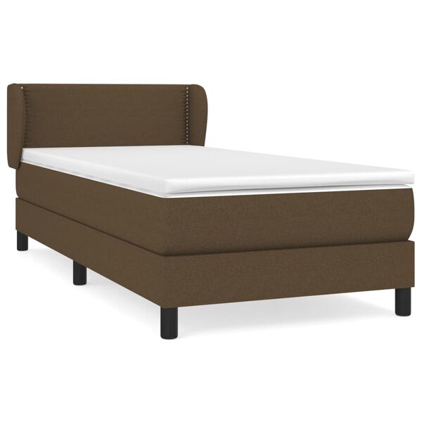 vidaXL Boxspring posteľ s matracom tmavohned&aacute; 100x200 cm l&aacute;tka