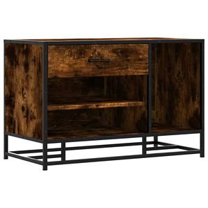 vidaXL Lavica na top&aacute;nky dymov&yacute; dub 80x40x53,5 cm kompozitn&eacute; drevo+kov